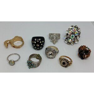 Big bundle lot 9 rings sizes  6-6.5 variety fashion and costume
